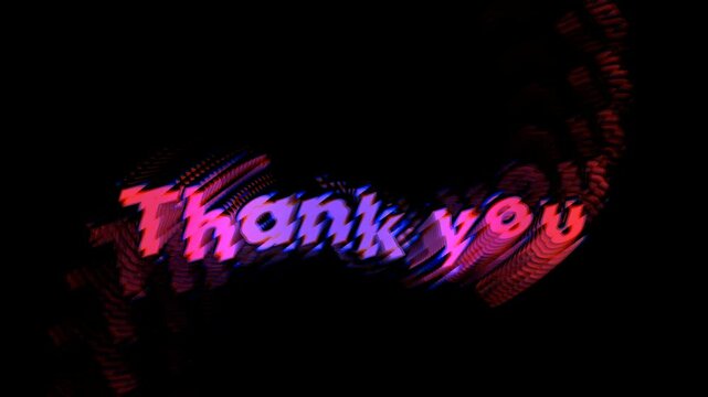 Thank you text motion graphic