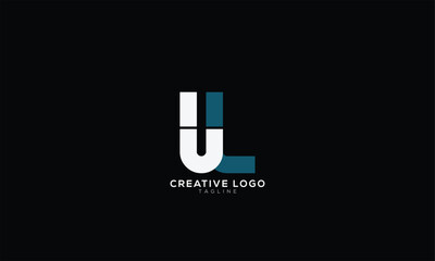 UL JL LU Abstract initial monogram letter alphabet logo design