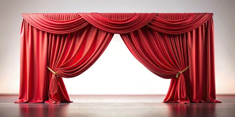 Vibrant Red Open Curtain for Dramatic Stage Effects in Tilt-Shift Photography, Ideal for Backgrounds, Theater, and Event Decoration, Captivating Visuals for Photography Projects