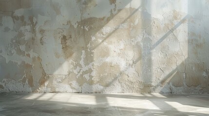 Empty Room with Concrete Wall and Natural Light