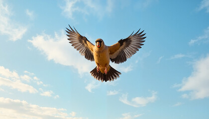 Obraz premium Zebra finches flying in the air