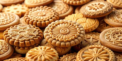 Fototapeta premium Biscuit Pattern Background for Creative Projects and Culinary Themes