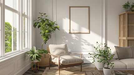 Naklejka premium Modern Farmhouse Living Room Interior Design