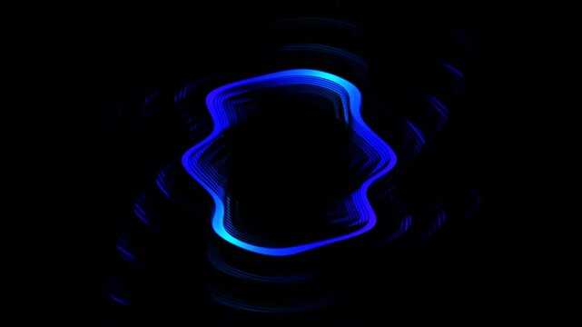 Blue abstract circular radial tunnel lines background