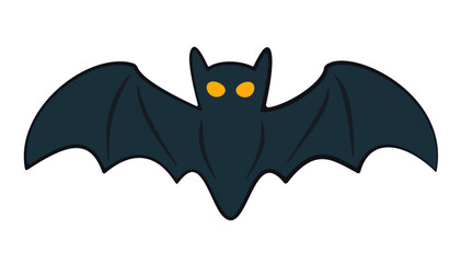 Spooky Halloween bat with yellow eyes