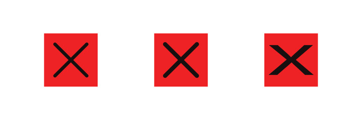 x mark vector sign. red cross symbol.