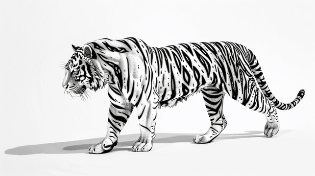 minimalist,full body, tiger in chinese f26