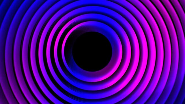 Animated circle lines. VJ tunnel of circle shaped neon lights