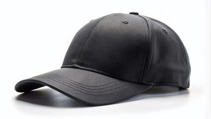 Fototapeta premium Black Baseball Cap Isolated on White Background for Fashion Photography
