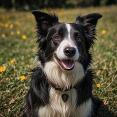 Fototapeta premium Border Collie running happily