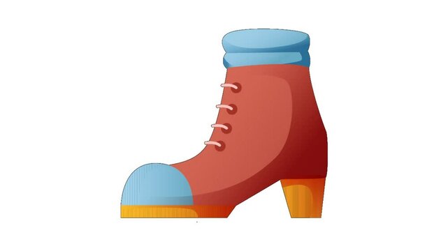 Pair of winter shoes icon animation. boot shoes icon animation video motion graphic video template.