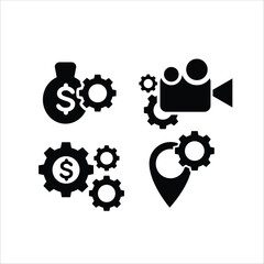 money management icon vector illustration, digital wallet icon, repair location, suitable for icons and other needs.