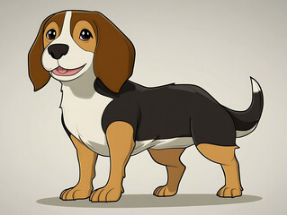 Adorable playful beagle illustration