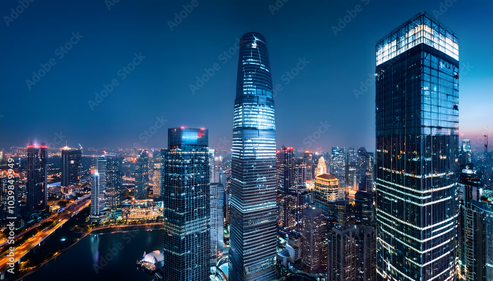 Aufkleber stunning nightscape of shanghai a glimpse into the future of urban architecture and innovation
