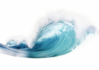Ocean Wave Crashing Isolated on White Background