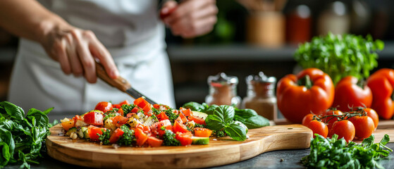 Interactive Cooking Class Scene Capturing Enthusiasm and Bright, Lively Environment
