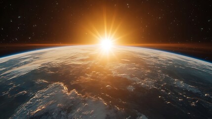 Earth's Golden Sunrise From Space