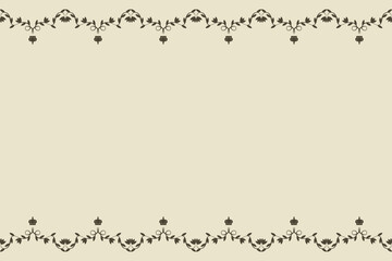 Vintage Frame template design with blank space for text. Floral baroque antique Frame isolated light background. Vector illustration can used web banner postcard cover. EPS 10
