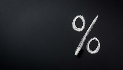 percent symbol on blackboard