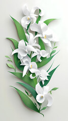 Obraz premium Phragmipedium Orchids logo 3d vector papercut