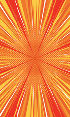 Fototapeta premium Orange radial ray lines comic pop art background