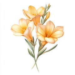 Detailed Illustration of Freesia Flower