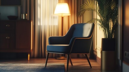 Obraz premium AI Chair in Hotel 8K Realistic Lighting Highly Detailed