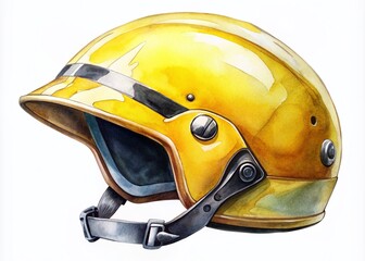 Fototapeta premium Bright Yellow Multi-Sport Helmet for Adults and Children - Fun Ride Safety Gear