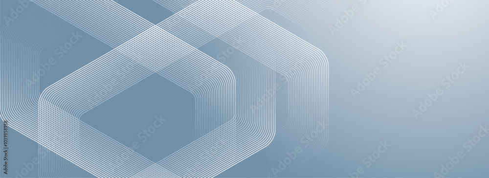 Poster Digital hexagonal grey abstract background. Digital futuristic technology concept with hexagons. Geometric stripe line art design for poster, brochure, cover, website, header, banner