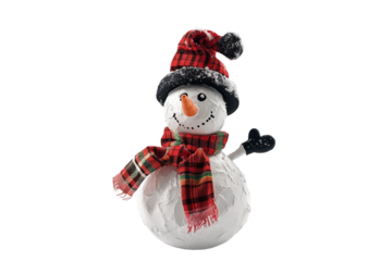 Playful snowman theme: a creative concept for your holiday greeting cards isolated on transparent background