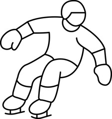 Simple icons representing various winter sports in a line outline style.