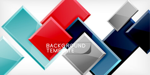 Colorful squares and rectangles. Vector Illustration For Wallpaper, Banner, Background, Card, Book Illustration, landing page