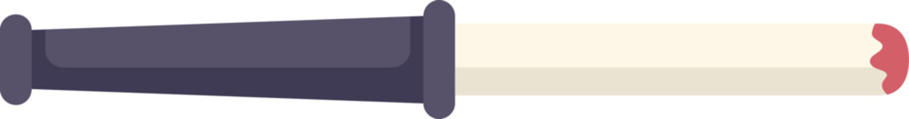 Simple cartoon illustration of a lit cigarette butt with smoke coming from the filter