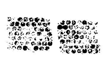 collection of black paint imprint, strokes, lines. artistic design elements. Isolated on white background, strokes vector. bubble wrap imprint