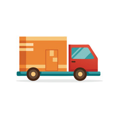  Box Truck Specialized Transport isolated flat vector illustration on white background