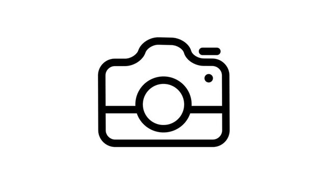 Camera icon, photography camera line icon. Photo and picture symbol, image icon logotype background.