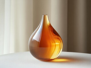 single drop of luxurious golden oil glistening against a pristine white background, capturing the essence of elegance and refinement, ideal for premium product presentations