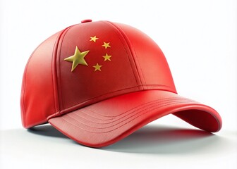 China Flag Cap Isolated PNG on White Background for Creative Projects
