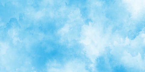 The sky blue texture clouds. Abstract painted light blue  and white clouds watercolor background,  Light blue watercolor texture background, Aquarelle paint paper textured canvas element for texture.
