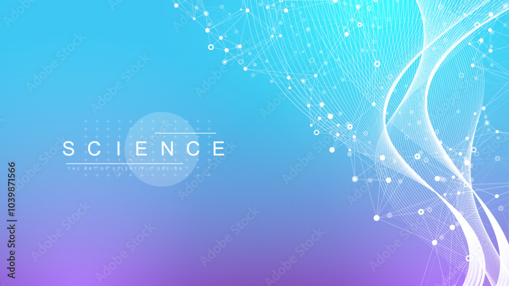 Leinwandbilder Digits abstract background with connected lines and dots. Digital neural networks. Network and connection background for your presentation. Graphic polygonal background. Vector illustration.