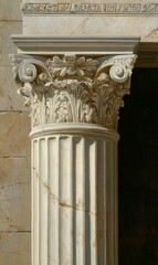 Ornate column against a wall.