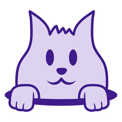 Cute Cat Ground Hole looking happy Isolated Vector Graphic Design Illustration
