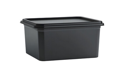 Plastic box black template isolated on white background
