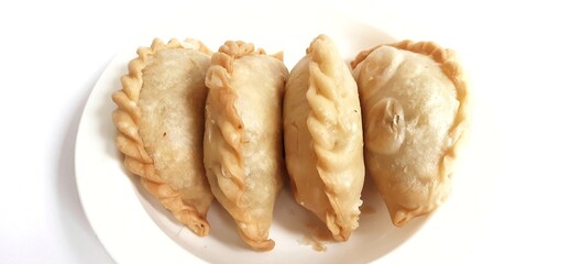 Jalangkote or pastel cake  is Indonesian traditional snack food filled with egg, carrot, potato, rice noodles. Famous culinary from Makassar, South Sulawesi. Ready to eat