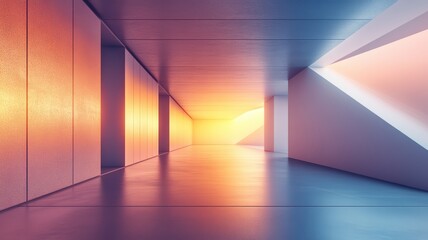 A Serene Hallway Bathed in Warm Evening Light