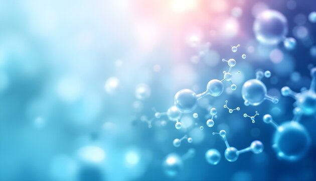 White and light blue medical abstract gradient background with molecules. web banner. Medical background in white and light blue gradient with molecular design.Science, technology and medical concept.