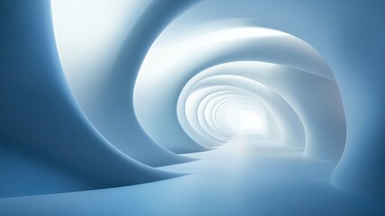 Obraz premium A Serene Passage Through an Ethereal Blue Tunnel