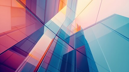 Fototapeta premium Urban Colorful Geometric Glass Reflections