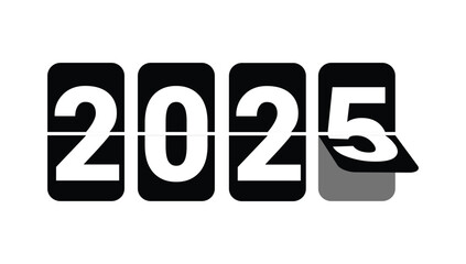 2025 Happy New Year logo text design