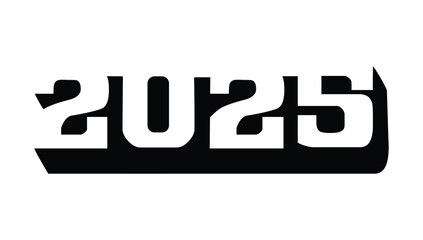 2025 Happy New Year logo text design